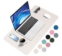 Zanfqvo Alfombrilla de Escritorio - Protector PU Impermeable, Antideslizante - Alfombrilla Ratón Grande (80 x 40 cm) - Mouse Pad para Ordenado (Beige)