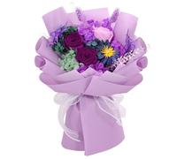 Zanfqvo Ramos de Rosa Eterna - Regalos Originales para Mujer - Rosa Eterna Natural Preservada para Mamá Novia Esposa Cumpleaños Navidad Valentín (Púrpura)