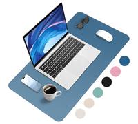 Zanfqvo Vade de escritorio de 80 x 40 cm, alfombrilla XXL de piel sintética, impermeable y antideslizante, alfombrilla de escritorio multifuncional, para oficina, hogar, ordenador portátil (azul)