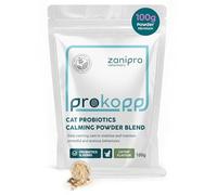 Zanipro Suplemento calmante en Polvo para Gatos Alivio del estrés y la ansiedad. Contiene L-triptófano para conciliar el sueño Durante los Viajes. Probióticos para Gatos Que favorecen la digestión y