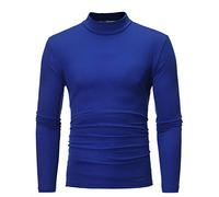 Zanisouta Camiseta de cuello alto para hombre de invierno, manga larga, corte ajustado, jersey de cuello alto, sudadera negra térmica, cuello de tortuga, delgada, elástica, regular, básica, monocolor