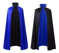 Zanisouta Capa de vampiro para mujer, capa reversible con capucha, cuello alto, capa para niños, disfraz negro y rojo con capucha, túnica morada, disfraz de Navidad medieval, O azul., M