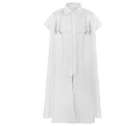 Zanisouta Capa medieval para hombre sin capucha, capa de vampiro renacentista, con cuello, abrigo de vampiro, retro, vintage, gabardina para adultos, cosplay, uniforme, carnaval, disfraz, O blanco., M