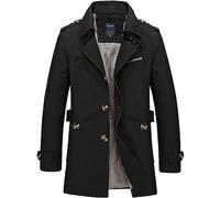 Zanisouta Chaqueta de invierno para hombre, de manga larga, de entretiempo, corte regular, para correr, para el tiempo libre, clásica, ligera, para senderismo, para otoño e invierno, R negro., XL