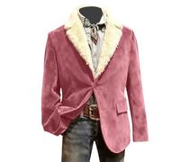 Zanisouta Chaqueta de pana de Navidad para hombre, chaqueta de Navidad, invierno, chaqueta de Navidad, diseño de Papá Noel, chaqueta cálida de Papá Noel, traje deportivo, chaqueta de traje, disfraz de