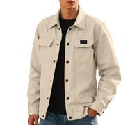 Zanisouta Chaqueta de trabajo para hombre, chaqueta ligera de entretiempo de manga larga, chaqueta de bombero, chaqueta deportiva de gran tamaño, chaqueta funcional básica, chaqueta versátil para el