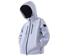 Zanisouta Chaqueta softshell para hombre, manga larga, corte regular, cortavientos, chaqueta ligera con cremallera, chaqueta de trabajo, otoño e invierno, sudadera para hombre, ropa deportiva, R Sky