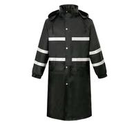 Zanisouta Chubasquero largo para hombre impermeable reflectante ropa de lluvia para obras de construcción abrigo de lluvia largo impermeable chaqueta de seguridad con capucha ropa de trabajo