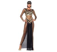 Zanisouta Disfraz sexy para mujer, Oktoberfest, disfraz para mujer, carnaval, Halloween, egipcia, Cleopatra, ropa de reina, disfraz de faraonina, disfraz de carnaval, O negro., XL