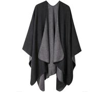 Zanisouta Poncho de punto para mujer, bufanda cálida, reversible, pañuelo de hombro, abrigo de punto, primavera, otoño, invierno, capa frontal abierta, chaqueta de entretiempo suave, chaqueta ligera