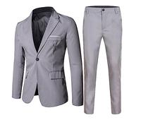 Zanisouta Traje de boda para niño clásico disfraz slim fit 3 piezas chaqueta tuxedo pantalones chaleco moda niños ropa set boda fiesta cumpleaños bautizo ropa, O gris., XL