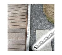 Zanja De Drenaje De Canal De Acero Inoxidable Sistema De Zanja De Drenaje Estrecho Y Delgado Para Patios Drenaje Plateado Para Terrazas Exteriores Para Concreto/adoquines/patios/pasillos, Garajes(L 1m