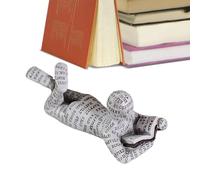 Zankie Estatua del Hombre de Lectura, Escultura de Lectura,Adornos de Escritorio Estatua del Pensador Lectura - Esculturas de Resina abstractas estéticas, decoración de estantería para Mesa de Centro