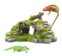 Zankie Puente Resina | Puente Pelusa Musgo Verpara Tanque Tortuga - terrario Musgo Tronco VerNatural, Accesorios Tanque Peces