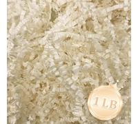Zankubom Papel crepé beige de 1 libra, relleno de papel de corte arrugado beige, relleno de papel de regalo para rellenos de cestas, cumpleaños, envoltura de regalos, aniversario, suministros de
