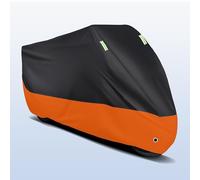 ZanLIn Funda Moto para Yamaha T MAX 2012-2014, Funda Impermeable para Motocicleta, Motorcycle Cover con Tiras Reflectantes y Hebillas de fijación,Black Orange/B