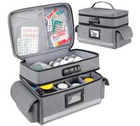 Zannaki Bolsa de almacenamiento de medicamentos con cerradura de combinación, bolsa organizadora de botellas de píldoras de doble capa vacía, caja de bloqueo de medicamentos con cremalleras para