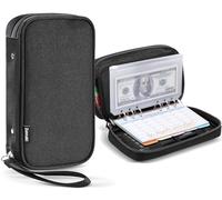 Zannaki Carpeta con cremallera A6, 6 anillas, planificador personal, diario, presupuesto, funda recargable para cuaderno de efectivo, sobres de efectivo, organizador de papel portátil, suministros