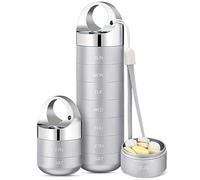 Zannaki Pastillero de metal portátil, impermeable, semanal, grande, de aleación de aluminio, sin BPA, organizador de medicamentos diarios para 7 días, soporte para vitaminas y aceite de pescado