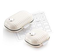 Zannaki Pastillero portátil pequeño semanal de viaje, bonito pastillero a prueba de humedad para bolso, contenedor de medicamentos de farmacia diario para vitaminas, aceite de pescado, suplemento