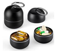 Zannaki Pequeño llavero portátil de una sola pastilla, organizador de píldoras de viaje diario, estuche organizador de píldoras impermeable, bonito contenedor de suplementos vitamínicos para bolsillo