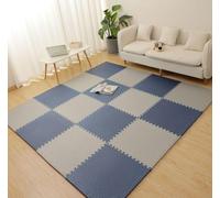 Zanotva Paquete de 10 Alfombrillas de Juego de Espuma, Alfombrilla de Juego de Rompecabezas de 12''x 12'', baldosas cuadradas entrelazadas de EVA(Navy Grey,0.4'' Thick)
