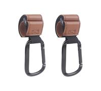 Zanthicia 2 ganchos para cochecito de bebé, ganchos para cochecito de bebé, para carrito tienda, bolsas comestibles, Marrón claro, 20x3.7 cm