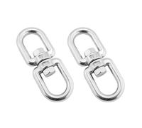 Zanthicia 2 uds., Ganchos de Anillo Giratorio de Escalada, Conector rotación Acero Inoxidable Doble Ojo, Dispositivos Hamaca Escalada en Roca