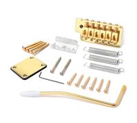 Zanthicia Accesorios para instrumentos de puente de guitarra, tablero cuerdas tracción, instalación práctica, sillín Metal chapado en puentes individuales, placa unión cuello, Oro