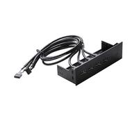 Zanthicia Adaptador Multifuncional de concentrador de Panel Frontal USB de 25 Pulgadas Que Mejora la funcionalidad del Escritorio con Facilidad. Unidad óptica, 4 Puertos USB 2.0, 163 x 105 x 53 mm