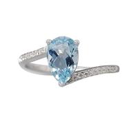 Zanthicia Anillo de compromiso con forma de lágrima gota agua para mujer, ideal para bodas y ceremonias. Una joya llamativa que destaca entre la multitud símbolo amor.