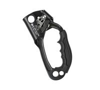 Zanthicia Ascensor de Escalada Manual para Exteriores con Agujeros para Colgar, Equipo de rapel, Abrazadera Cuerda 8-12mm para mochilero Trabajo, Negro Derecha