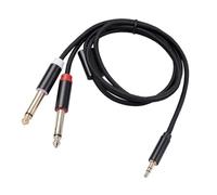 Zanthicia Cable de audio Doble enchufe chapado en oro Diseño conveniente Buen rendimiento de contacto Cable adaptador Fuerte resistencia a la tracción, 2M