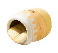 Zanthicia Cama Cueva para Gatos Honey Pot para Gatos de Interior Que Ofrece Comodidad y Seguridad para Sus Peludos Amigos. Cama Nido de Peluche para Acogedora para Dormir, Amarillo, Metro