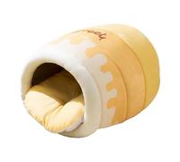 Zanthicia Cama Cueva para Gatos Honey Pot para Gatos de Interior Que Ofrece Comodidad y Seguridad para Sus Peludos Amigos. Cama Nido de Peluche para Acogedora para Dormir, Amarillo, S