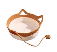 Zanthicia Cama Tejida Duradera para Mascotas, Resistente a los arañazos y respetuosa con el Medio, Aspecto Bonito, Forma de Orejas de Gato al Vapor, Forma Oreja Gato, L 18-30 Libras