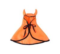 Zanthicia Capa de Halloween para Mascotas, Capa Decorativa Espeluznante con Capucha, Disfraz de Disfraz, Ropa con Capucha Manto Espeluznante Horrible, Naranja, S
