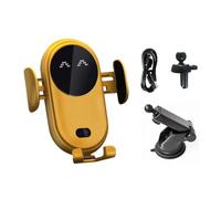 Zanthicia Cargador de teléfono móvil inalámbrico para Coche, estación de Carga sujeción, Mejora Salida Aire, Soporte Soporte Inteligente para teléfono Inteligente, Amarillo, Colocar