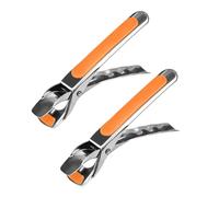Zanthicia Clip antiescaldaduras de Acero Inoxidable, Aislado y Resistente al Calor, se Puede Utilizar con Confianza, Elevador de Platos, 2 uds, Naranja, con Almohadilla Silicona