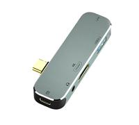 Zanthicia Conector de Cable Estable de aleación Aluminio Hub USB Tipo c, Dispositivo convertidor Compatible con, Accesorio Divisor Cables, Tipo 5