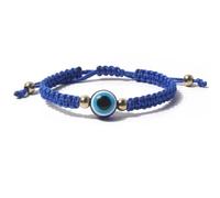 Zanthicia de mujer Bohemia ajustable trenzada pareja correa de muñeca joyería mano decoración vestir hecha a mano, Azul
