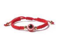 Zanthicia de mujer Bohemia ajustable trenzada pareja correa de muñeca joyería mano decoración vestir hecha a mano, Rojo