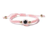 Zanthicia de mujer Bohemia ajustable trenzada pareja correa de muñeca joyería mano decoración vestir hecha a mano, Rosado