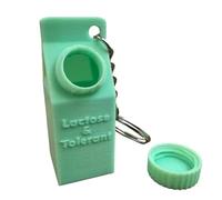 Zanthicia El divertido llavero con forma de cartón de leche añade un toque peculiar a los accesorios que pueden soportar el diario. ¿Es un llavero con forma pastillero?, verde