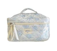 Zanthicia Estuche cosmético con diseño Floral para Guardar Tus Productos de Maquillaje Perfectamente organizados Mientras viajas. Ideal Tanto para la Rutina, Azul, 25x16x15.5cm