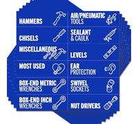Zanthicia Etiquetas magnéticas para organizar Cajas de Herramientas (Paquete de 80) Excelentes para Cajas Herramientas Generales Imanes Fuertes para sostener Grandes Etiquetas organizadoras, Azul