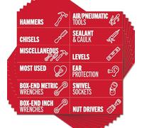 Zanthicia Etiquetas magnéticas para organizar Cajas de Herramientas (Paquete de 80) Excelentes para Cajas Herramientas Generales Imanes Fuertes para sostener Grandes Etiquetas organizadoras, Rojo