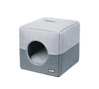 Zanthicia Experiencia para Dormir en Cueva para Gatos Camas para Gatos OxfordCloth Cat House Cama Agradable para la Piel Cat Transform S 2 en 1 Plegable, Gris, l