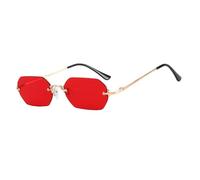 Zanthicia Gafas de sol sin marco de moda Lentes definición Cómodas y el resto la nariz Es cómodo usar Está moda, Película roja dorada