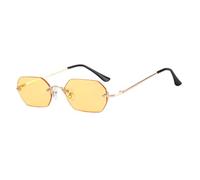 Zanthicia Gafas de sol sin marco de moda Lentes definición Cómodas y el resto la nariz Es cómodo usar Está moda, amarillo oro